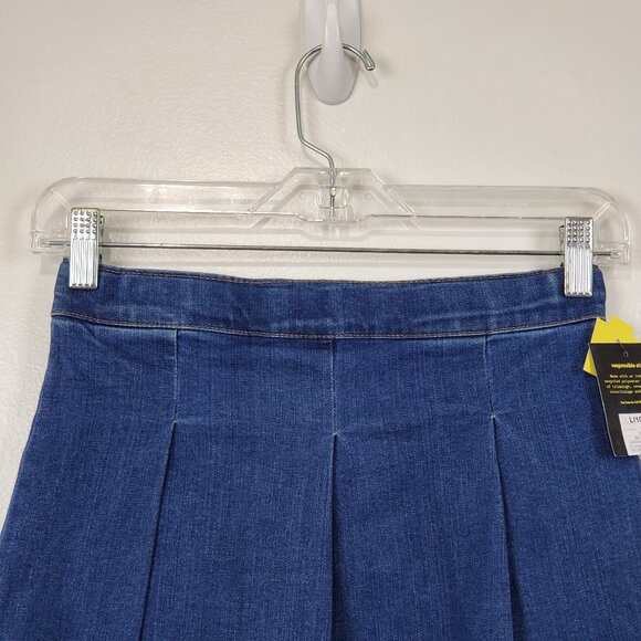Art Class Girl's Adjustable Waist Pleated Denim Jean Skirt NEW Size L(10/12 - Picture 2 of 14